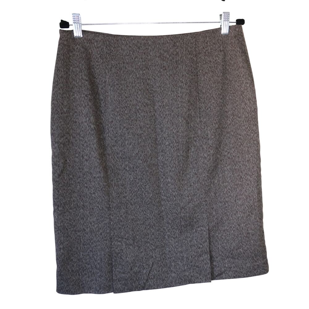 Coldwater Creek Brown Textured Pencil Skirt Size 10 Front Zip‎ Pockets Lined - Picture 2 of 8